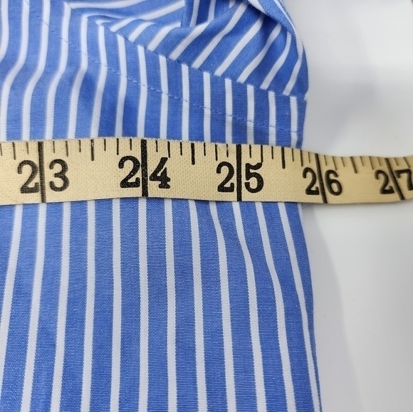 Brooks Brothers 16 1/2-4/5‎ Blue White Striped Button Down Dress Shirt - Picture 8 of 13